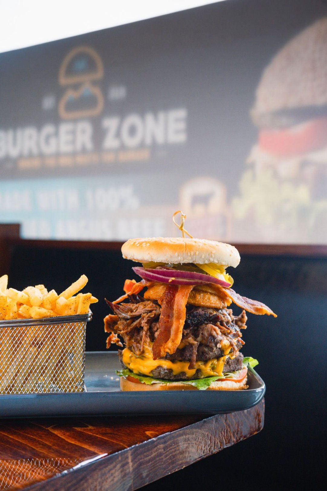 Massive stacked burger